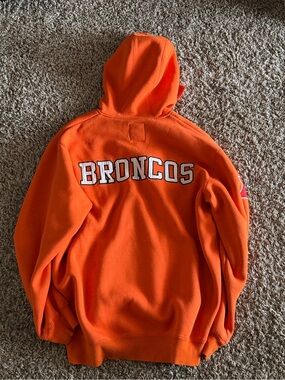 Kids Orange Broncos Hoodie Jacket